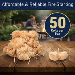 Fire Starter 50-Pack with Waxed Canvas Storage Bag – Natural Fire Starters fo…