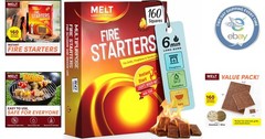 160 Odorless Fire Starter Squares – Camping BBQ Essentials, Weather-Resistant