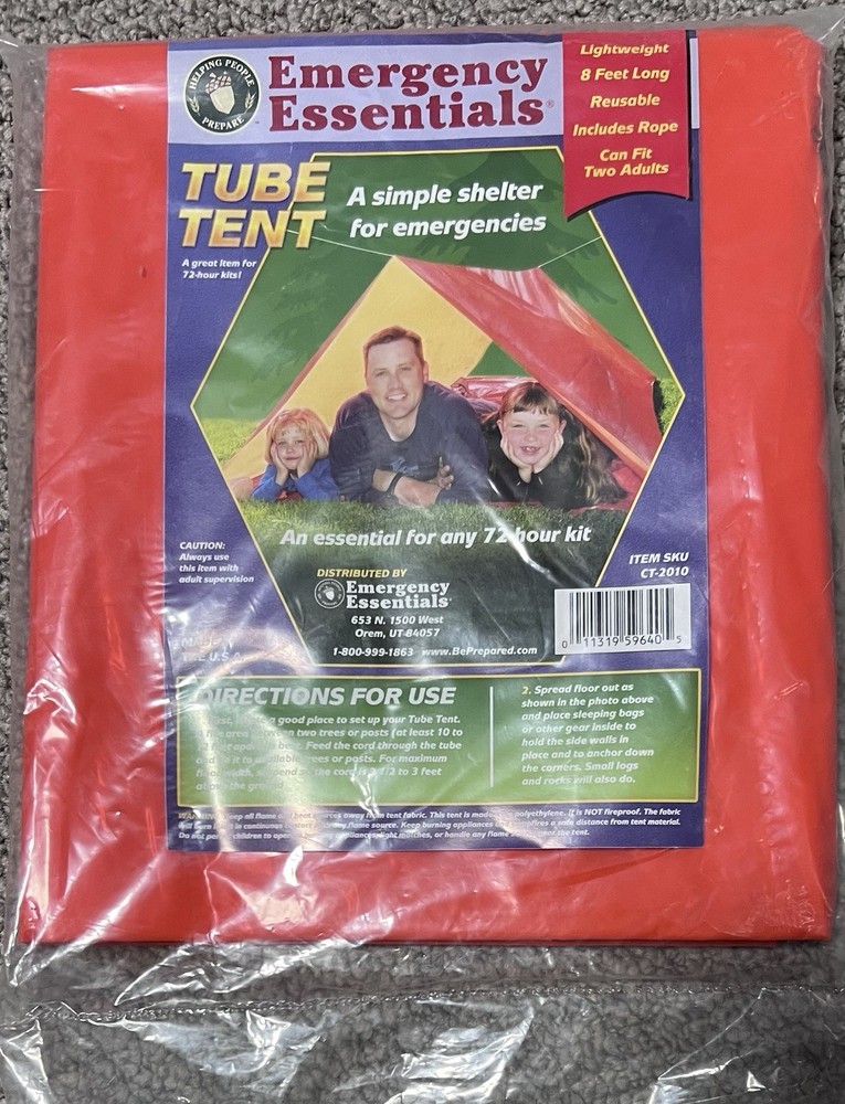 Outdoor Vinyl Tube Tent Camping/Hiking Emergency Essentials Survival Shelter 8ft