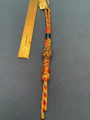 Paracord keychain. bagpurse, backpack, jacket zipper pull. Priestess w/Ram horns