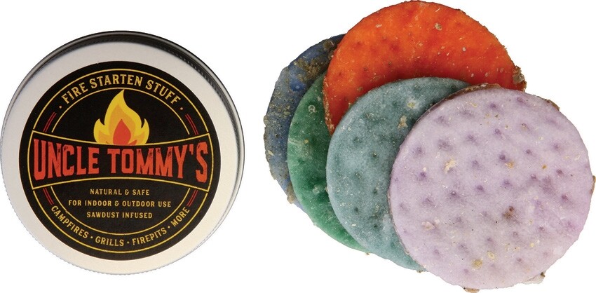 Uncle Tommy’s Stuff Fire Starten Stuff 5-Disc Waterproof Natural Sawdust-Infused
