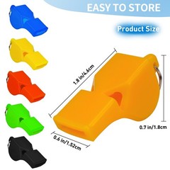 2 Pack Sports Whistles with Lanyards Loud Plastic Whistles for Coaches Referees