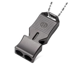 Titanium Emergency Survival Whistle, Portable Necklace Whistle, Loud Gray