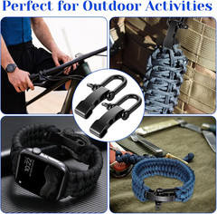 4 Pack Durable Paracord Bracelet, Paracord Bracelet Shackle Buckle, Metal Surviv
