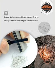 Magnesium Fire Starter AF-374 2-Pack Waterproof Fire Steel Pouch for Camping,…