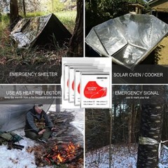 100 Pcs Medical Emergency Thermal Blanket Mylar Trauma Military Survival Silver