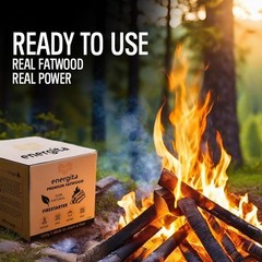 Energita 10lbs Premium Fatwood Fire Starter Sticks, 100% All Natural, Waterproof