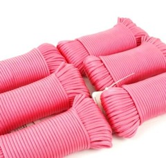 600 Feet Total Six Piece 100 foot each Case Pack PINK 550 Paracord Cord 7 Strand