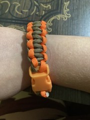 Orange And Brown 4” Paracord Survival Keychain and 7.5” Bracelet Set
