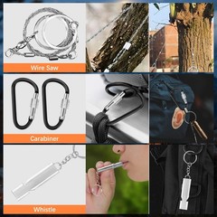 80 in 1 Outdoor Emergency Survival Kit, Multi-Purpose Survival Gear with First H…