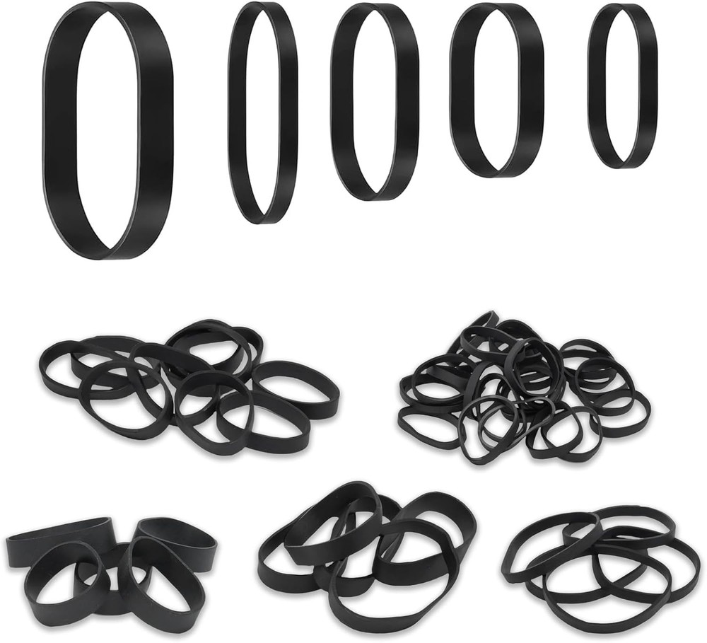 70 Pcs Tactical Rubber Bands 5 Sizes, Black Elastic Wide Thick UV Heat Cold R…