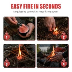 Survival Fire Starter Kit – Stainless Steel Tweezers for Clean Handling – Long