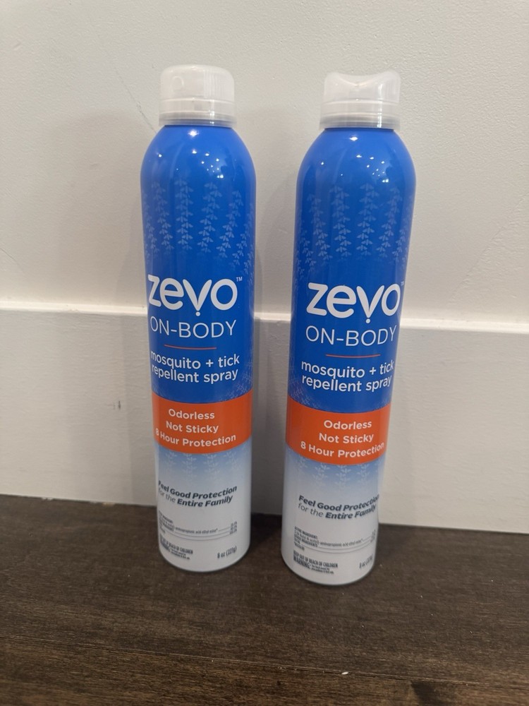 Zevo On Body Mosquito Repellent + Tick Repellent – Bug Spray 8 Oz Each (2 PACK)