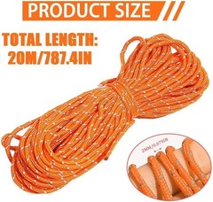 2Mm Reflective Dyneema Cord for Paracord, Tent,Tarp,Camping,Kite | 65Ft Orange T