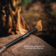 Dubrak Long Lasting Fire Starter Tinder Rope Set (x5) + Bellow for Camping