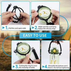 Water Bottle Handle Strap Paracord Handle Strap Cord with Carabiner Fits Wide Mo