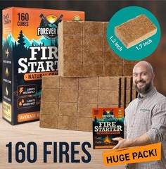 160 Pcs Odorless Fire Starter Cubes – Fast Ignition for Indoor & Outdoor Use