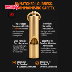 Loudest Brass Whistle — The Original 2-Inch Premium Small, Color