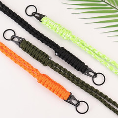 4 Pieces Heavy Duty Braided Paracord Lanyard Keychains with Whistles – Outdoor S