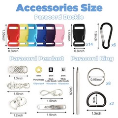Paracord Bracelet Kit 40 Colors, 10 Feet, Complete Accessories for Making Br…