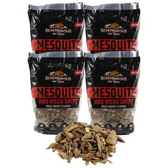 Bear Mountain BBQ Mesquite BBQ Wood Chip for Outdoor Grill, 2 lb Bag-Pack of 6