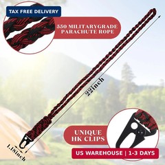 2 Set Heavy Duty Paracord Lanyard Keychain Braided 550 Paracord Necklace