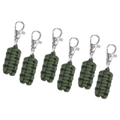 6pcs Paracord Zipper Pulls, Paracord Lanyard Keychain for Backpacks, Deep Green