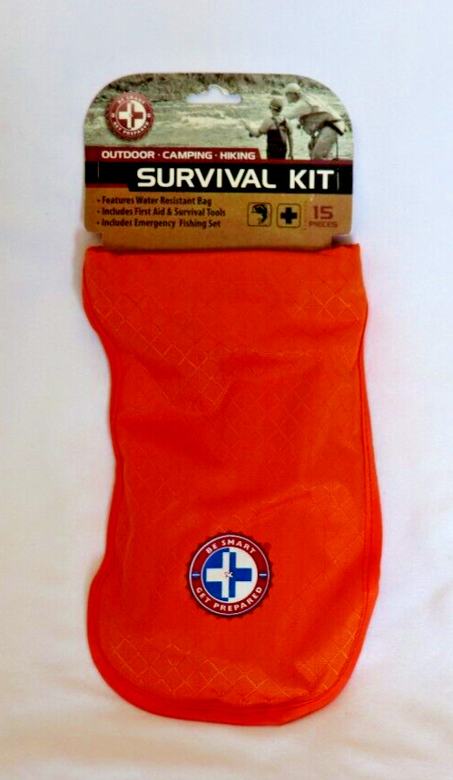 Be Smart Get Prepared Outdoor-Camping-Hiking Survival Kit; 15 Pieces