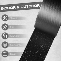3 Pack Duct Tape 1.89 Inch x 60 Yard Total Heavy Duty 8.27Mil Waterproof Black