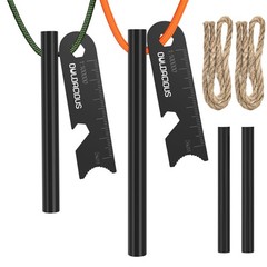 10-Piece Fire Starter Survival Kit, Ferro Rods, Tinder Wicks & Paracord, All-Wea