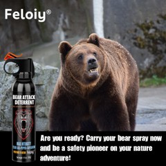 Feloiy BEAR Attack Deterrent Spray 11oz w/ Holster Outdoor Self-Defense
