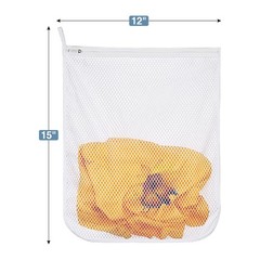 3 pcs Durable Honeycomb Mesh Laundry Bags for Delicates 12″ x 3 Medium, White