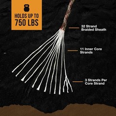 Paracord Rope 750 with 11 Inner Strands | Survival Gear for Camping, Hunting, F