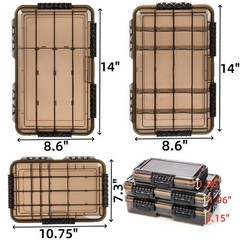 Noamus 3 Pack 14 inches (L) x 8.6 (W) x 3.15 (H), Tea-colored