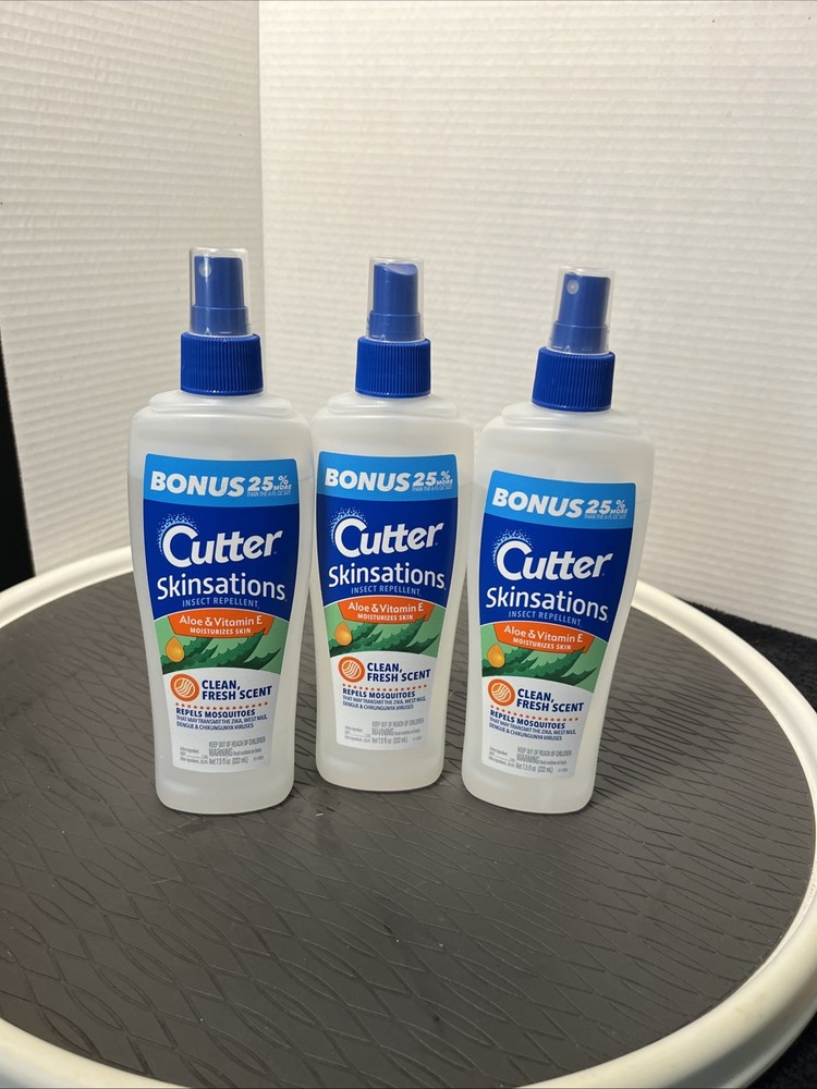 Cutter Skinsations Mosquito Insect Repellent (Pack of 3) Large Pump Spray 7.5 oz