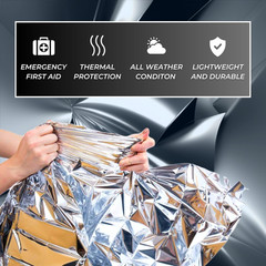 HealthyLine Emergency Mylar Thermal Sleeping Bag, 2-Pack