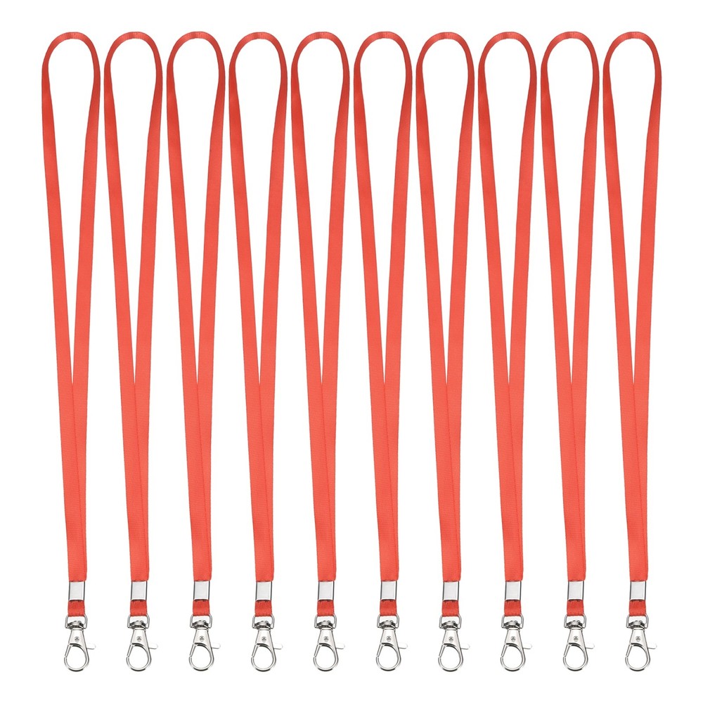 10Pcs 16.9″ Polyester Flat Lanyard with Lobster Clasp for Office, Red