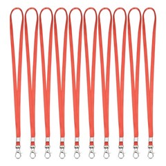 10Pcs 16.9″ Polyester Flat Lanyard with Lobster Clasp for Office, Red
