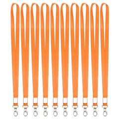 10Pcs 16.9″ Polyester Flat Lanyard with Lobster Clasp for Office, Orange