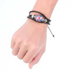 1PC National Flag Bracelet UK Bracelets Jewellery Weaving Leather Bracelet