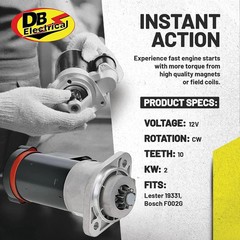 DB Electrical 410-24247 Starter Compatible with/Replacement for 12-V CW 10-Tooth