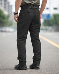 Men’s Stretch Tactical Pants,Water Resistant Ripstop Cargo Medium, Black