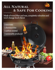 Fire Starter Squares, Natural & Waterproof, 64 Mini Squares for BBQ, Campfires