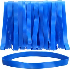 LotFancy Large Rubber Bands, 30Pcs Size #107 Big Wide Elastic Blue