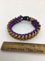 Paracord Survival Bracelet 9.5” Long Purple & Gold Minnesota Vikings Colors NICE
