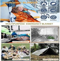 4 piezas de manta térmica de emergencia Mylar Trauma Military Survival Safety