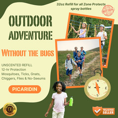Zone Protects Picaridin Insect Repellent 32oz Refill; Unscented