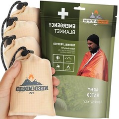 Emergency Blanket 4Pack Space Blankets Preserve up to 90% of Body Heat Emerge…