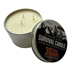 SE 3-Wick Emergency Candle, 36 Hours Long Burning Palm & Soy Wax