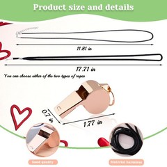 Rose Gold Survival Whistle for Women Emergency Loud Safety Whistle Necklace f…